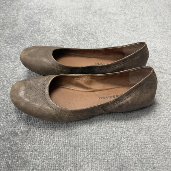 Lucky Brand Shoes Womens Size 9.5 Taupe Emmie Ballet Flats Round Toe Slip On - Picture 1 of 12